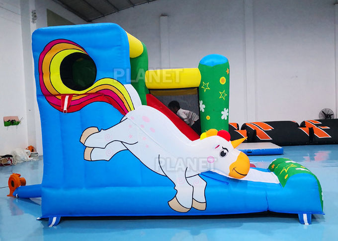 Oxford Inflatable Unicorn Bounce House Combo With Slip Slide 2 Years Warranty