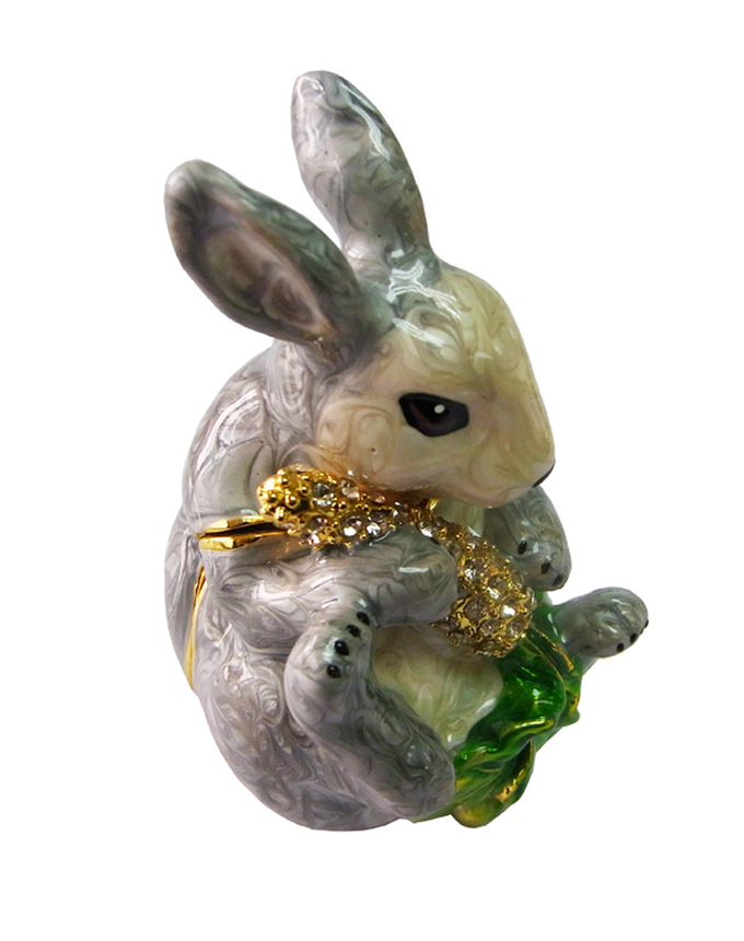 Easter Rabbit Bejeweled Trinket Box Rabbit Jewelry Trinket Box Necklace Ring Holder Easter Easter Bunny Trinket Box