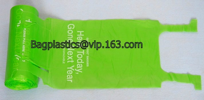 Kitchen Handle-Tie Trash Bags,Recyclable Plastic Shopping Bags with Flat Bottoms,Reusable Grocery Shopping Bags, bagease