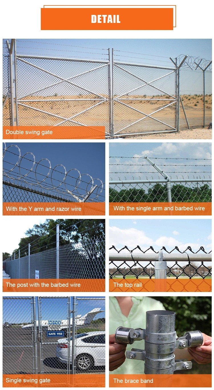 40x40 6.0mm Diamond Chain Link Fence Galvanized Wire Mesh Security