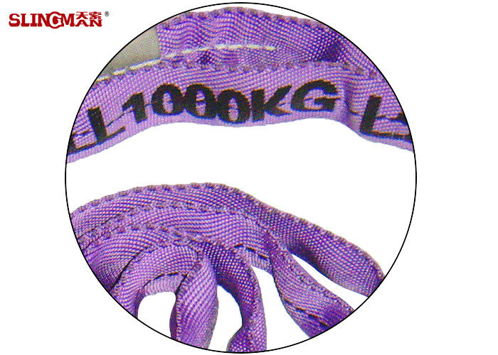 High Strength and design of 100% Polyester Lifting Slings / Round Sling For Lifting Equipment