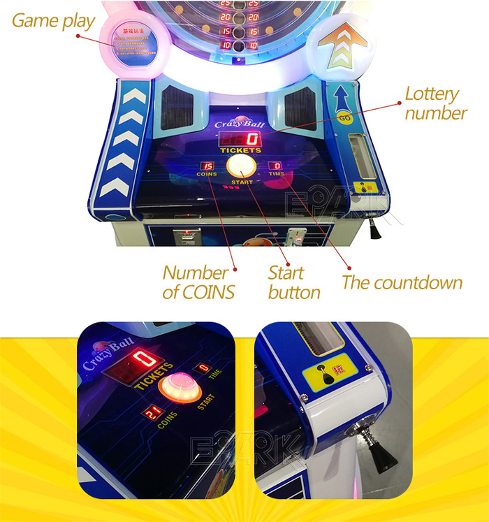 Kid Coin Operated Lottery Game Machine For Ball Games Ticket Game