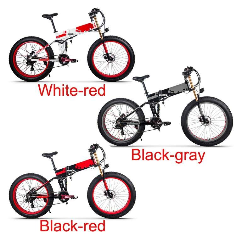 Full Suspension Fat Tire E Bike Folding Electric Mountain 350w 48v RICH BIT 018