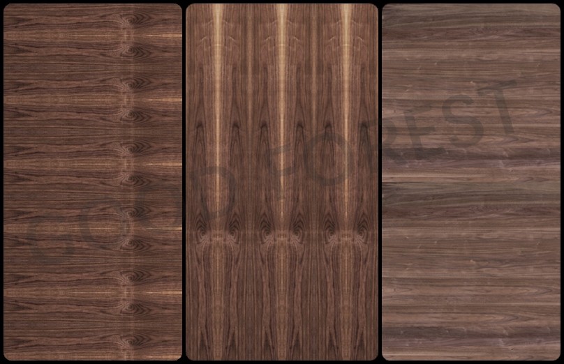 Grain Crotch Natural Wood Veneer Sheets Quarter Cut American Walnut