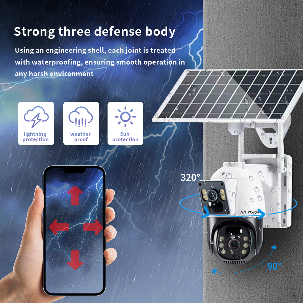 Aluminum Alloy Material C2480WG-10A Solar 4G Security Camera with Built-in Mic