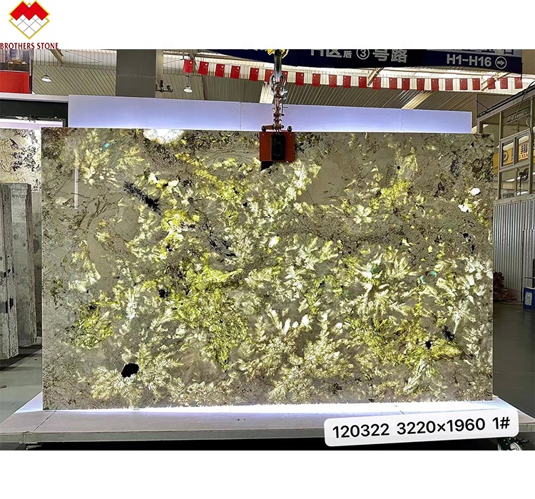 Brazilian Splendor White Quartzite Stone Big Slab 18mm Thickness for Villas and Hotels