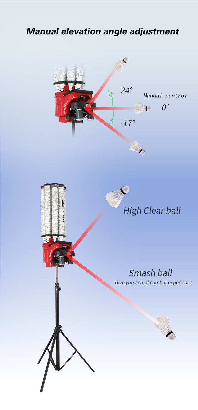 AC 100V Badminton Shuttlecock Shooting Machine With 180Balls