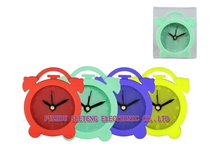 Simple clean design single color available safety plastic material for desktop alarm clock