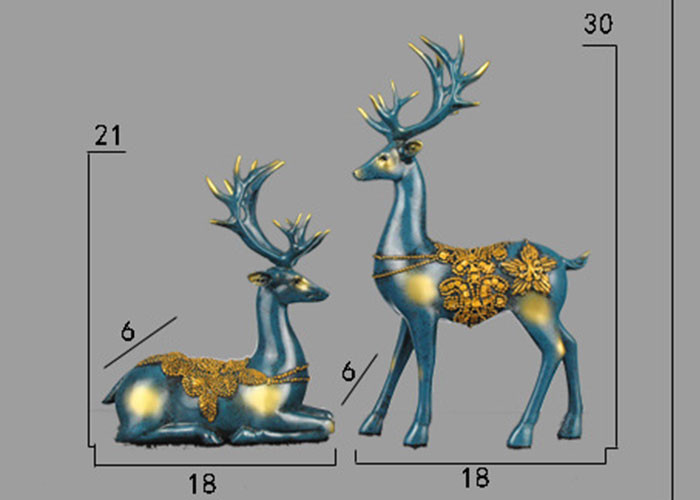 Christmas Reindeer Resin Arts And Crafts Home / Hotel Decoration Use