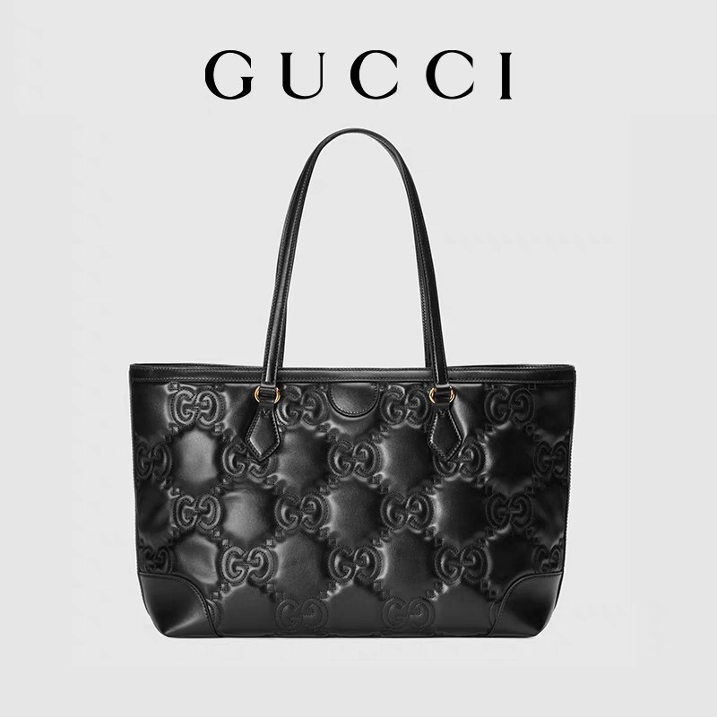 Matelassé Chevron GG Branded Shoulder Bag Quilted Leather Tote Bag