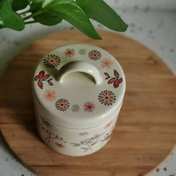 Handmade Enamel Superposable Grain Storage Tank Kitchen Enamel Sealed Tank With Lid