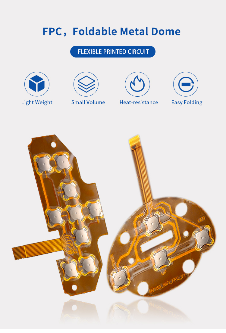 Foldable Single Side Flex FPC Dome Array 3M Adhesive With Dual Access Dome Array