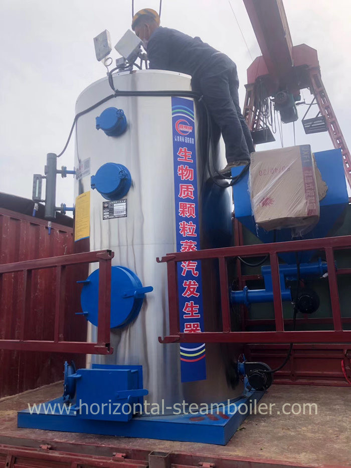 Industrial Biomass Vertical Steam Boiler Biomass Pellet Steam Generator For Beer Industry 200kgs