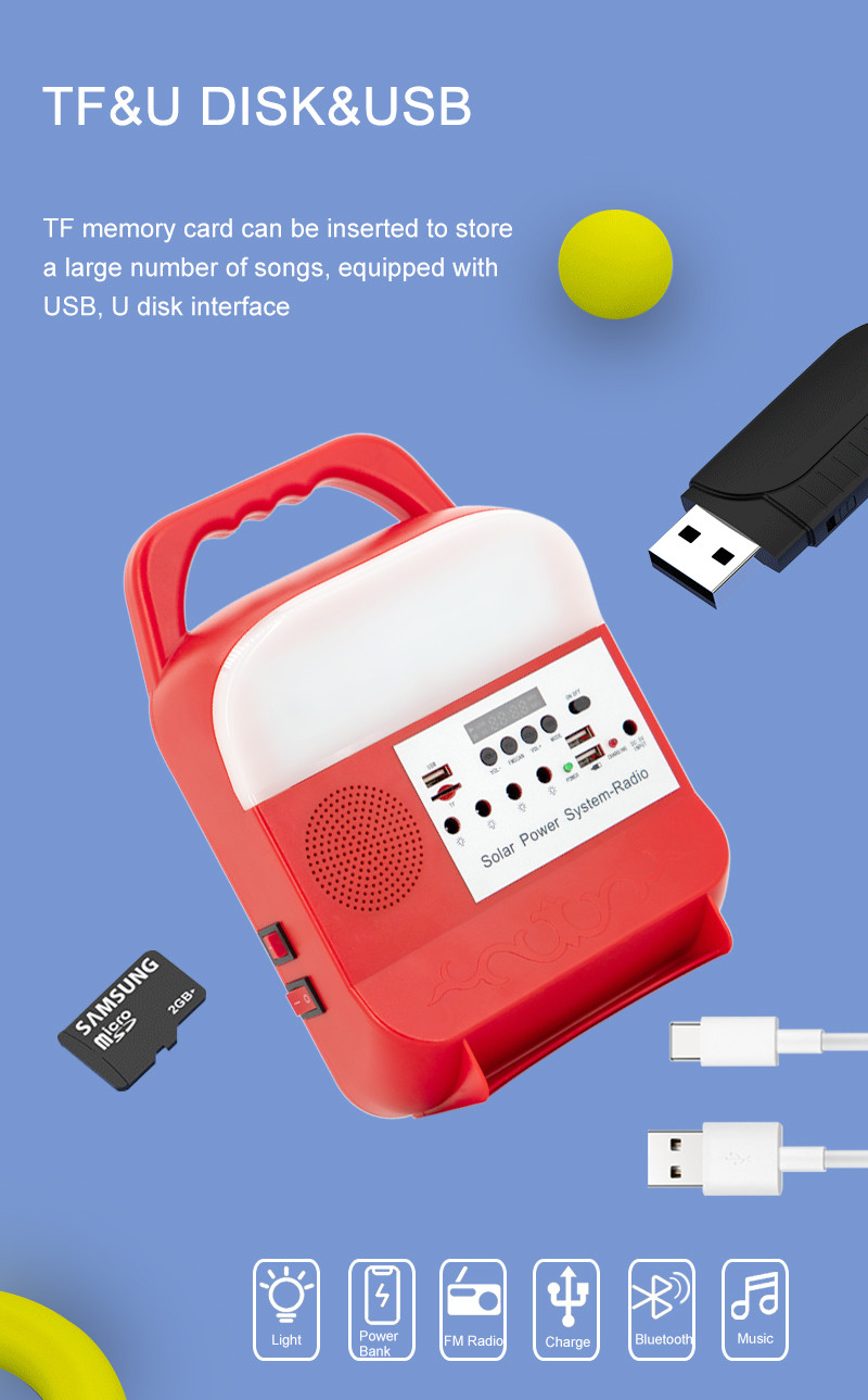 Small Mini Solar Outdoor Led Lighting System Kit Home Portable Lithium Battery