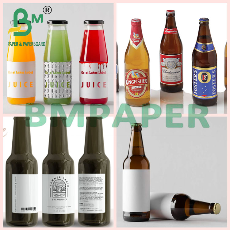65gsm 70gsm White One Side Glossy Wet Strength Paper For Beer Label