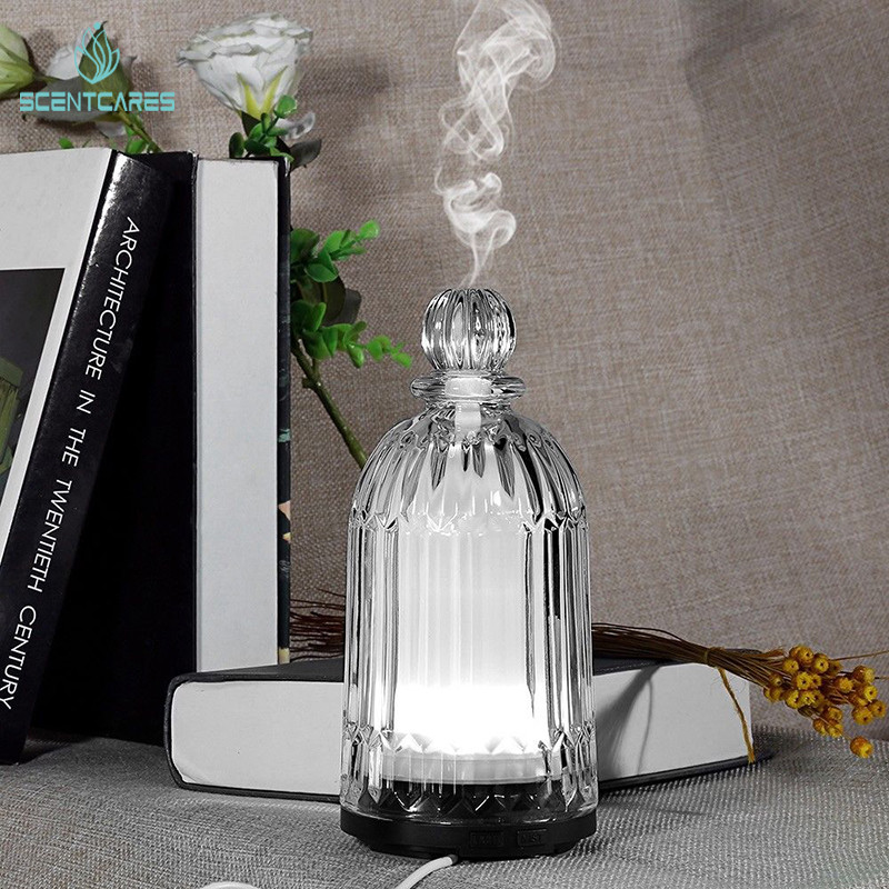 Home Office Freshener Ultrasonic Cool Mist Oil Essential GLASS Aroma Diffuser