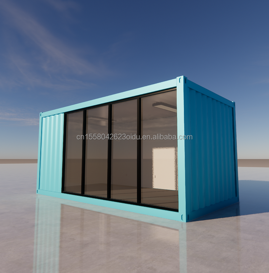 Outdoor 20ft Prefabricated Steel Structure Home House Container Flat Pack Houses Made of 50/75/100mm Wave Sandwich Panel