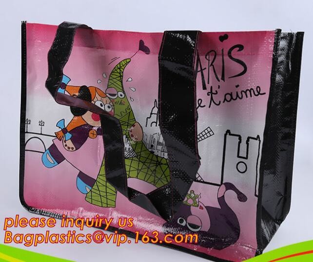 Color Printed PP Woven Carrying Shopping/Grocery Tote Bag,promotional tote laminated pp non woven gift bag fashion handb