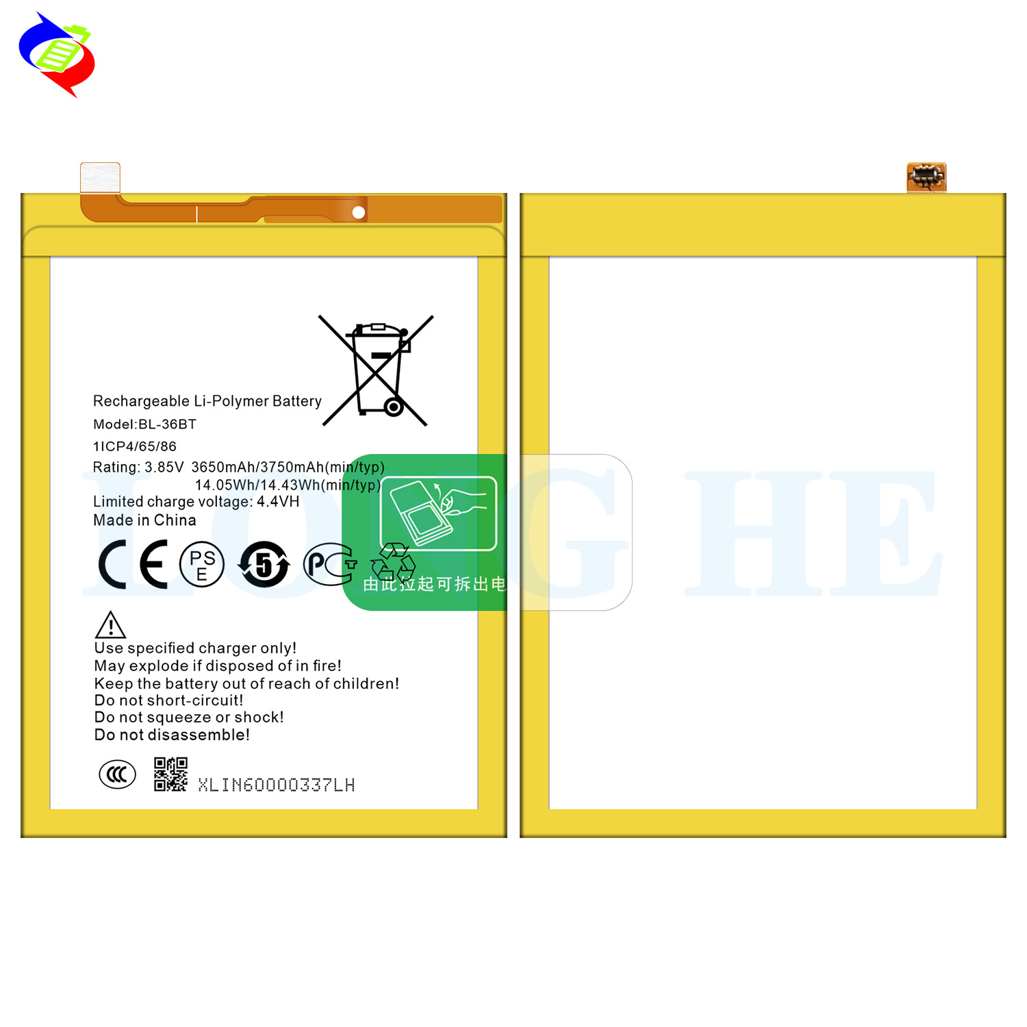 BL-36BT 3650mAh Digital Batteries for Tecno CF7/8 CA7/8 Camon11/11PRO/X/i Cell Phones