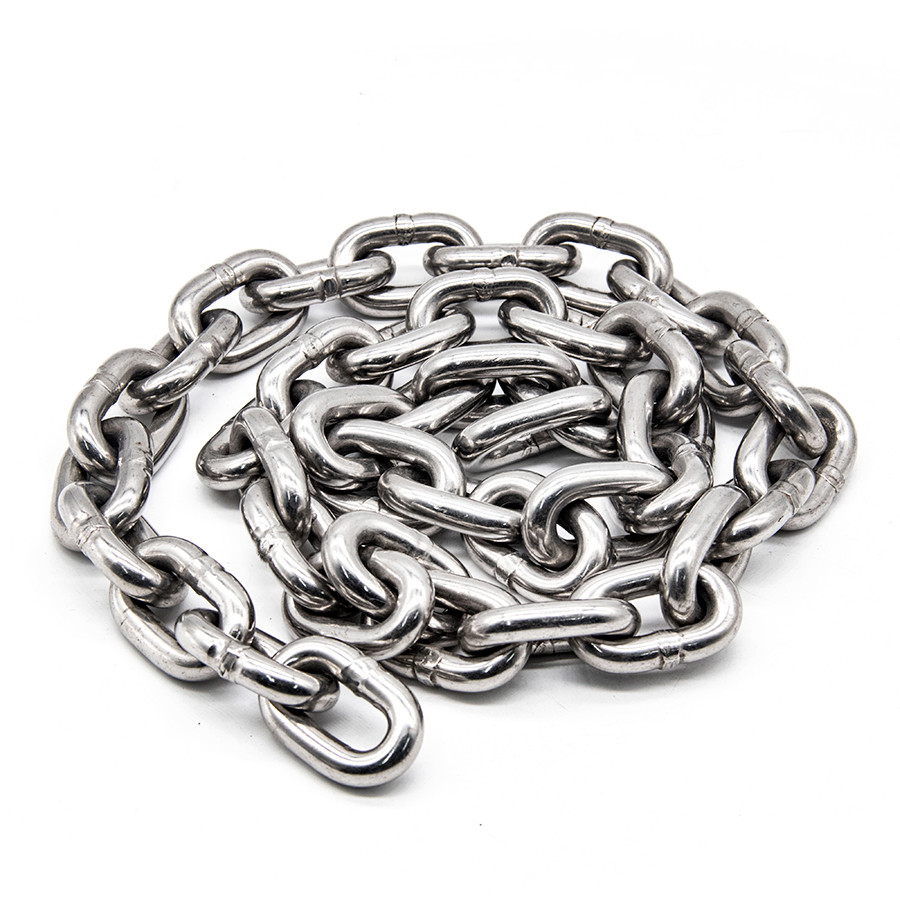 Silver Stainless Steel Link Chain Corrosion Resistance Rust Resistance