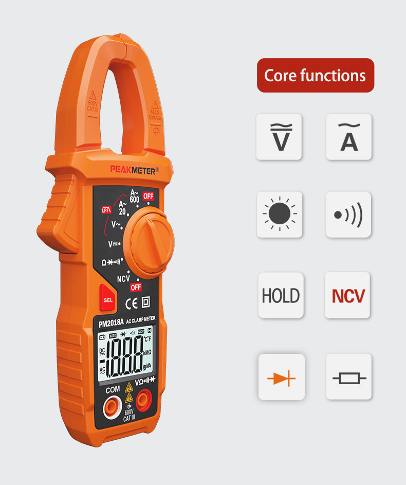Digital Clamp Meter Measurement instrument tooling AC&DC Voltage NCV Meter