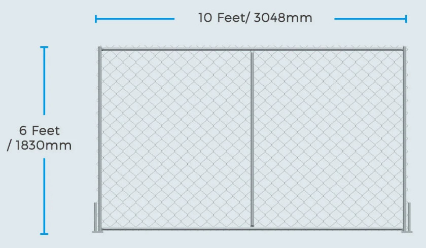 17 Micron 42 Micron Temporary Security Fence Removable Q195 Metal
