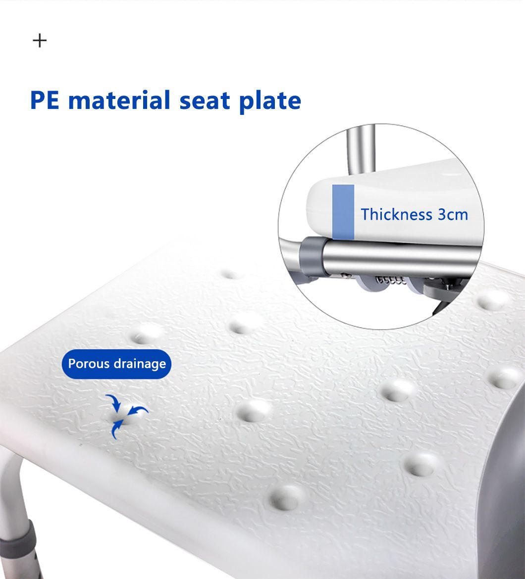 Comfortable Aluminum Lightweight 360 Degrees Swivel Shower Chair for Elderly