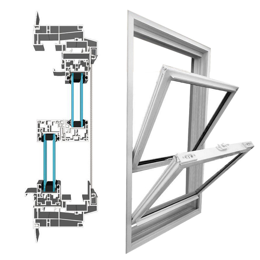 105MM Vinyl Profile PVC Ventilator Window White With Grill