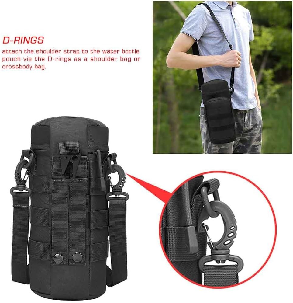 Tactical Molle Water Pouch, Tactical Bottle Holder Military Water Bottle Bag Hydration Carrier H20 Pouch Kettle Pouch
