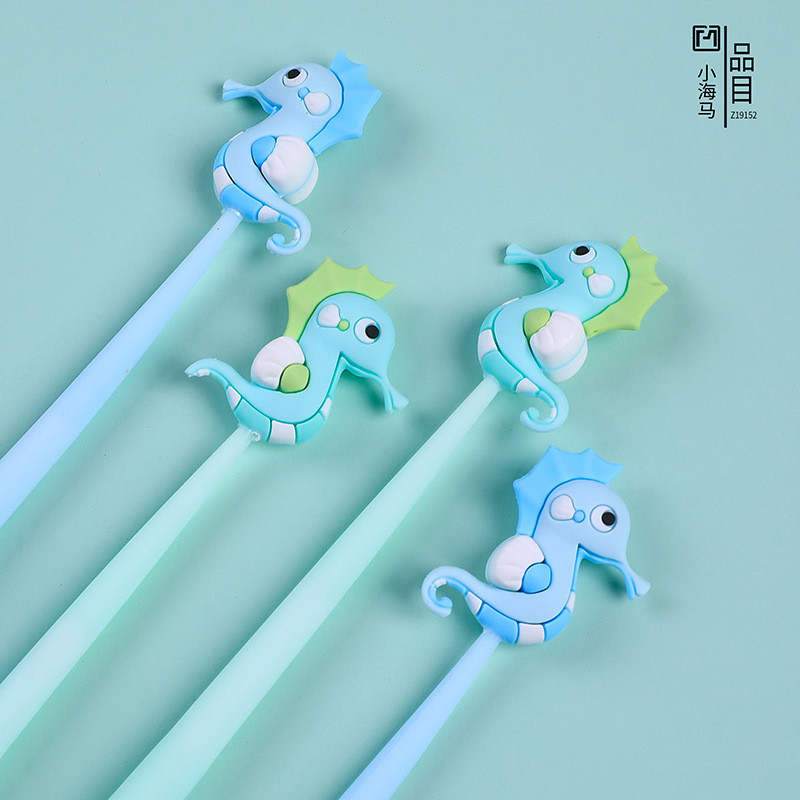 Cute Cartoon Blue Gel Ink Pens Cartoon Animal Writing Pens 0.5 Mm Assorted Styles Pens Stationery For School Office Home Student Kids Birthday Present