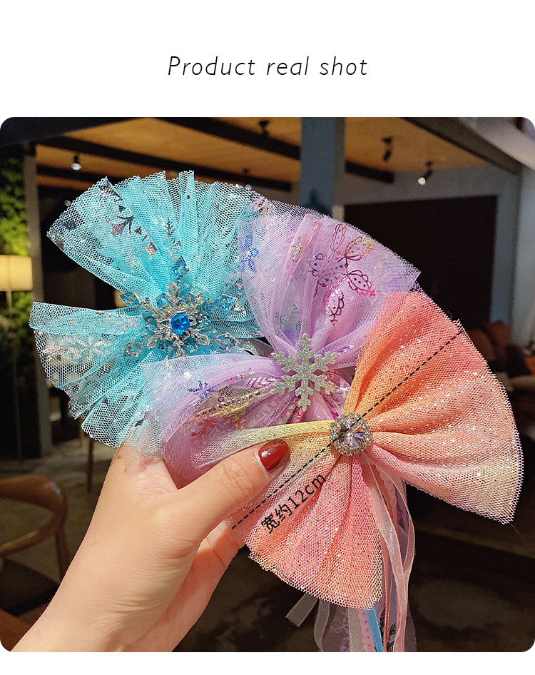 Princess Hairpin Children'S Cute Bow Hair Accessories Korean Net Yarn Little Girl Hairpin Clip Headdress