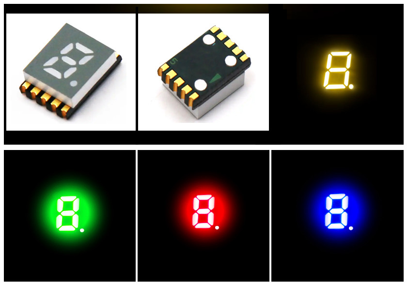 Multicolor 7 Segment LED 1 Digit , 0.28 0.36 0.39 0.56 Inch 7 Segment Serial Display