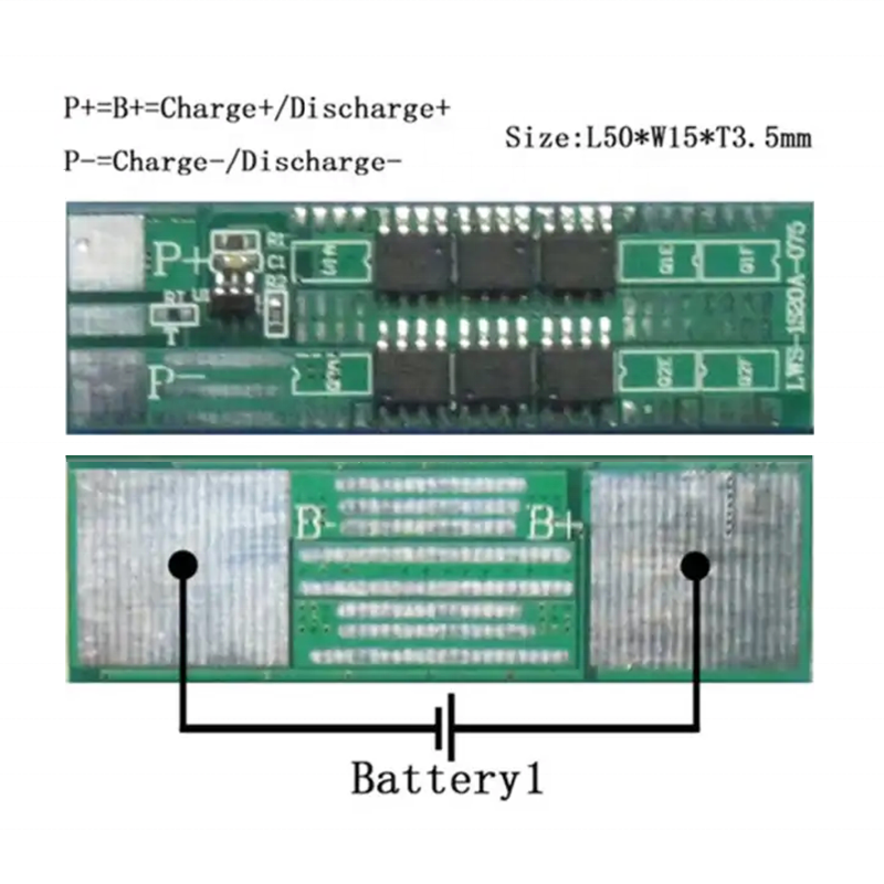 3.7V 1S 20A BMS Lifepo4 Battery BMS PCB Board For 18650 Cell 4.2V Charging BMS