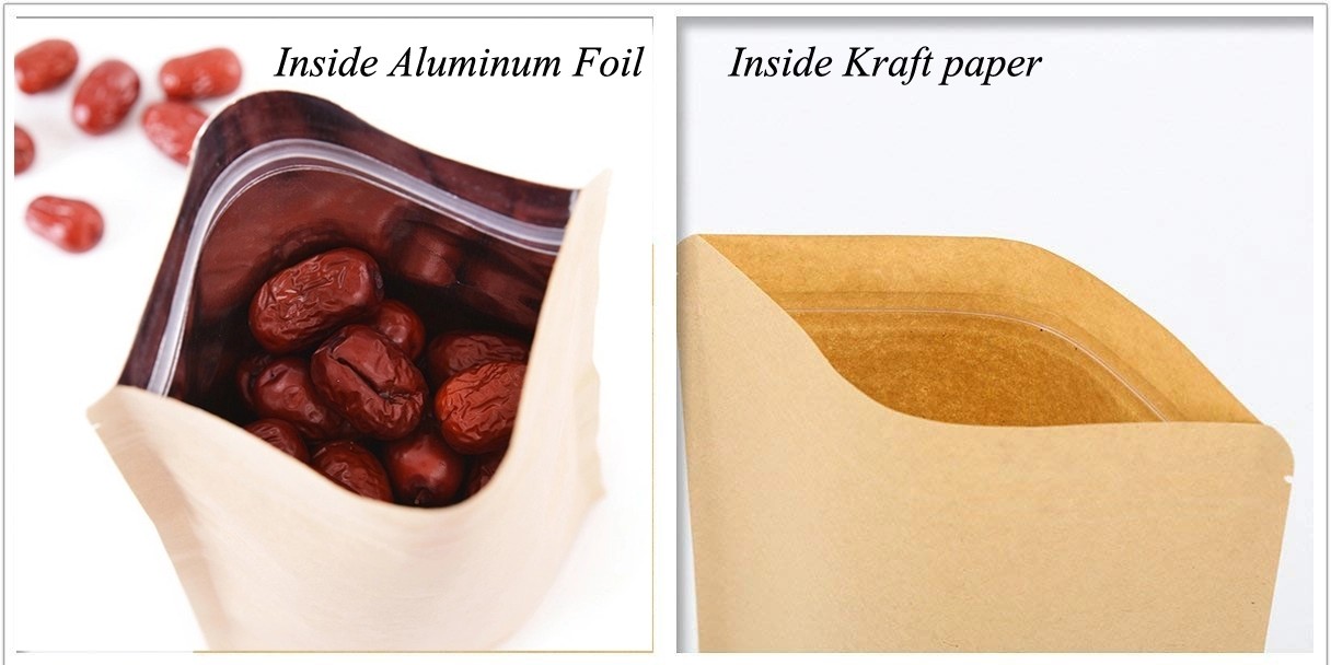 Stand Up 3.5*5.5 Inches k Paper Bag Food Storage With Window
