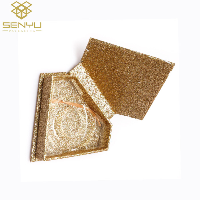 Diamond Shape False Eyelash Packaging Box Cosmetic Product Package With Blister Insert