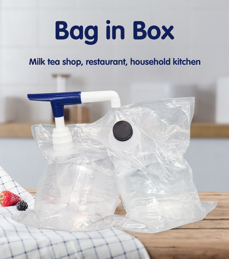 NY/ PE 3L Bag In Box PP Pump Dose 15ml 30ml Plastic Syrup Sauce Dispenser