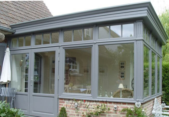 Prefab Modern Sunroom Extension Small Garden Sun Rooms PVDF Coating Surface