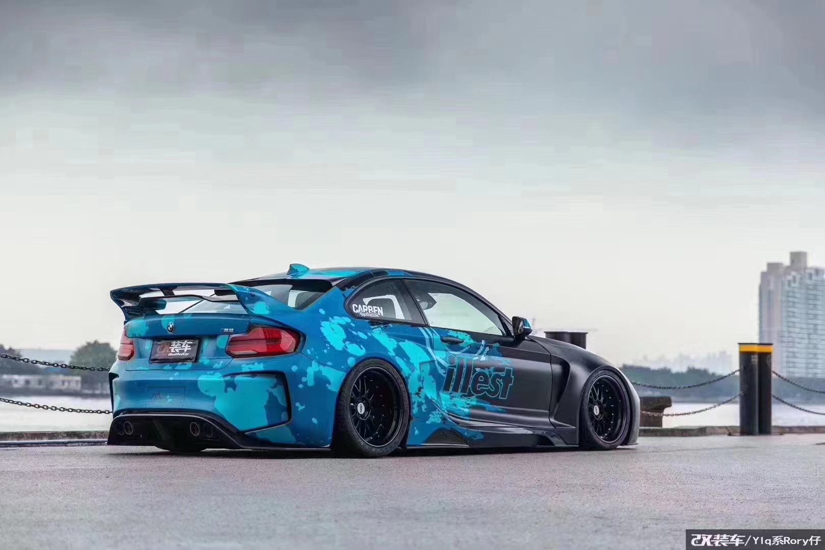 For BMW F22 F87 2 Series M2 Body Kit M2 M235 Upgrade IMP Style Front and Rear Bumper Spoiler Wide Bodyki