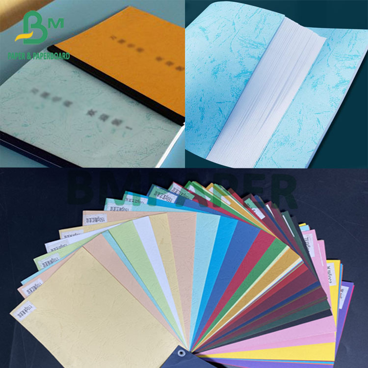 110gsm Binding Cover Paper Two Sides Leather Texture A1 A2 A3 A4 A5 Embossed Color 