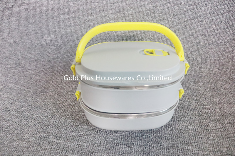 Food Grade 2 Layers Plastic Bento Lunch Box Leak Proof For Students