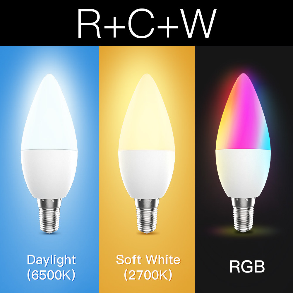 Tuya AC100V 240V Voice Control Light Bulb 4.5W 350LM 2700K-6500K Dimmable Multicolor