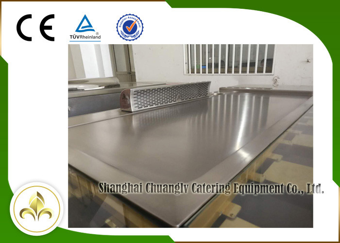 Built-in Air Blower Restaurant Teppanyaki Grill with Electric / Gas Heating
