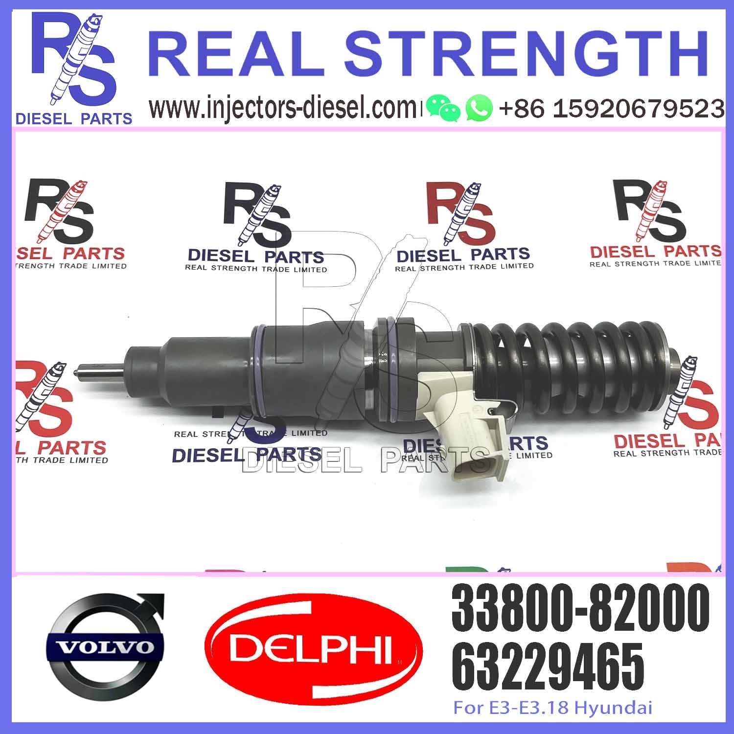 Diesel Engine Fuel Common Rail Injector 33800-82000 3380082000 For V-O-L-V