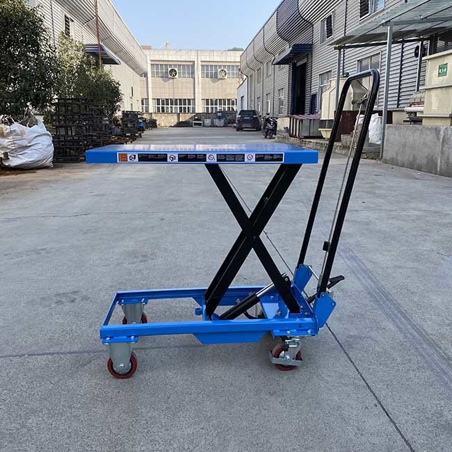 830mmx500mm Manual Scissor Lift Tables Max Height 910mm