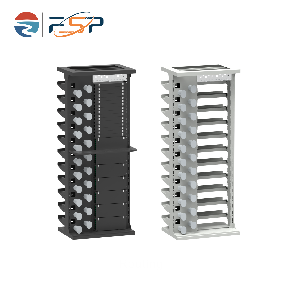 Durable Silver Finish 47U ODF Rack Cabinet for Indoor Network FTTH FTTX Tray Loaded