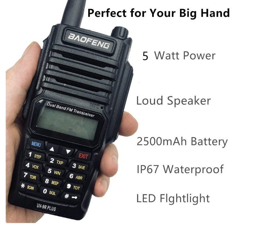 RoHS Handheld Radio Walkie Talkie UV-9R PLUS VHF UHF Dual Band