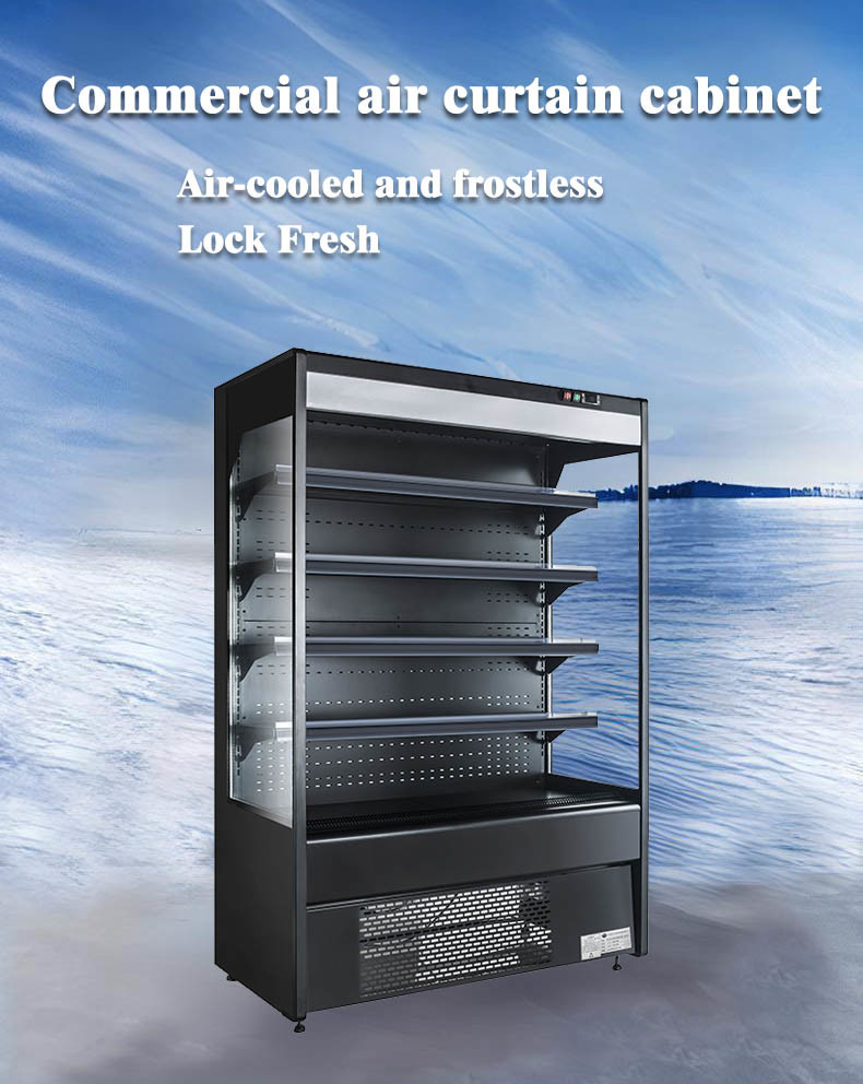 Commercial Open Showcase Chiller Supermarket Fruit And Vegetable Vertical Fridge