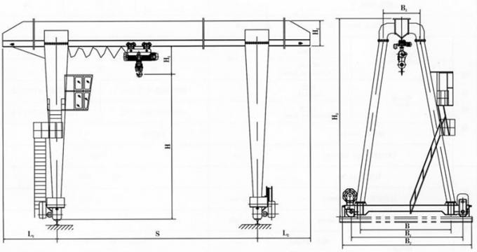 380V 60HZ 3 Phase Single Girder Gantry Crane Rail Mounted Mobile Gantry Crane