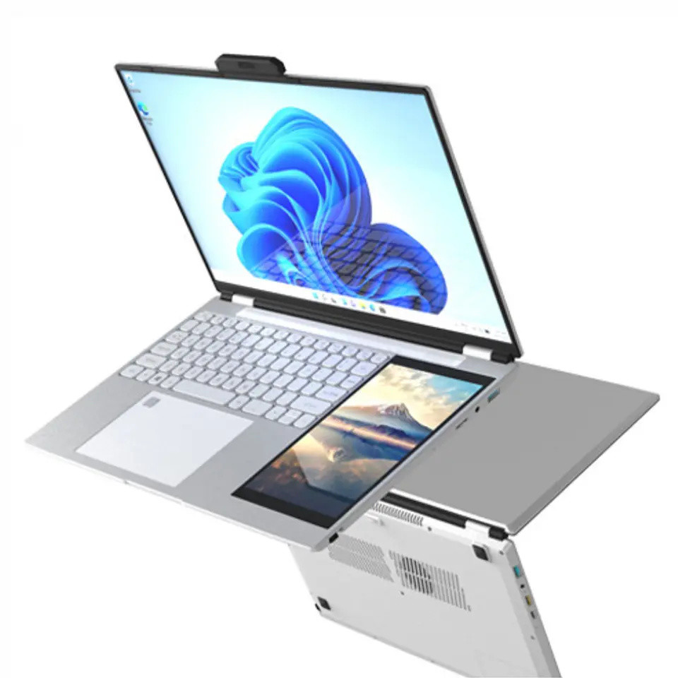 Fingerprint Student Laptop Computers With 15.6" IPS 7" Touch Screen Dual Screen OEM