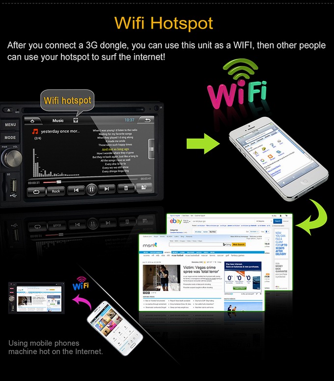 Ouchuangbo Auto GPS Radio Stereo Universal Car DVD Navi Multimedia Kit Android 4.2 System OCB-2816B